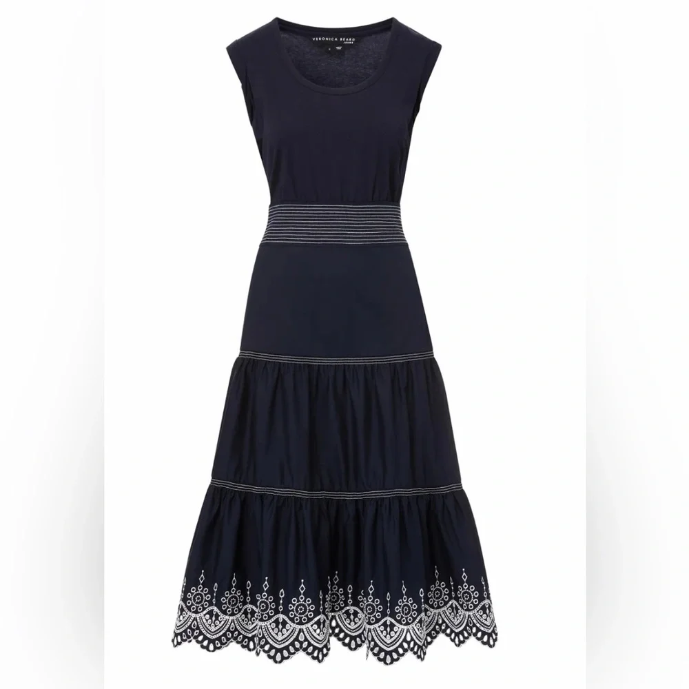 Veronica Beard Amaia Eyelet 100% cotton dress.  Size medium. - Picture 2 of 4